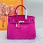 Hermes Birkin Bag Doblis Bag Golden Hardware-Magenta Bag
