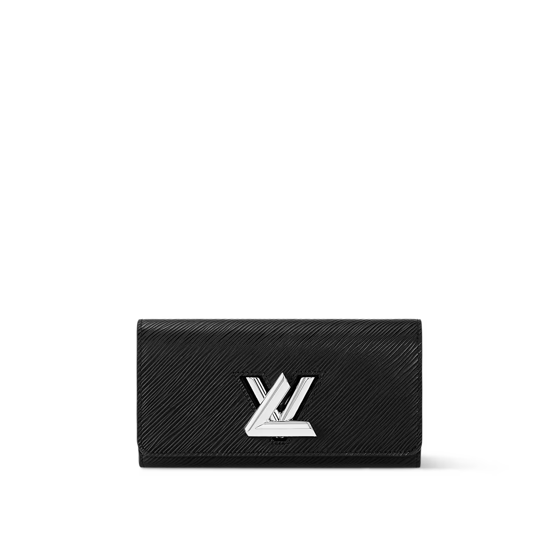 850611cedc944cb2174f8481453b8385 Louis Vuitton Black Epi Leather Twist Wallet - Silver - Image 1
