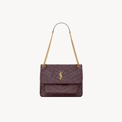 Saint Laurent YSL NIKI MEDIUM IN VINTAGE LEATHER Wine - Bag