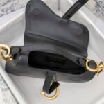 Dior Womens Bags Shoulder Bags SADDLE BAG Black Grained Calfskin With Wide Strap  - Bag - Image 11