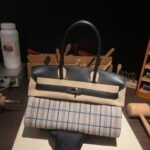 [TOP]Hermes Shoulder Birkin Light 39 Multicolor Toile and Black Swift Palladium Hardware - Image 4