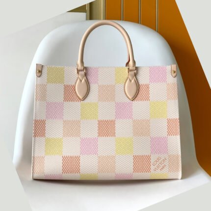 LOUIS VUITTON LV Monogram Canvas Onthego MM Yellow-Pink Bag