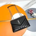 [TOP] SAINT LAURENT Loulou Small Quilted Leather Black Sliver Hardware Shoulder Bag - Image 2