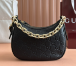 Gucci Emblem Black Grainy Leather Small Bag - Image 4