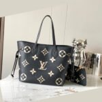 Louis Vuitton Neverfull MM Black Embossed Medium Shopper Bag