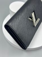 Louis Vuitton Black Epi Leather Twist Wallet - Silver - Image 6