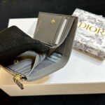 Dior Caro Dahlia Wallet-Gray Leather  Wallet - Image 6
