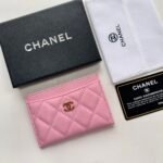 Chanel CLASSIC CARD HOLDER Grained Calfskin Pink Wallet - Image 3