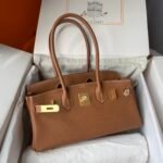 Hermes JPG Shoulder Birkin Togo handbag in Brown with Gold hardware - Image 4