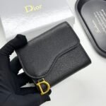 Dior Saddle Lotus Wallet Goatskin - Black - Image 3