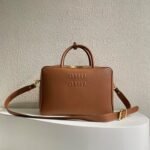 Residenza Miu Miu Leather Top-Handle Bag- Brown - Bag