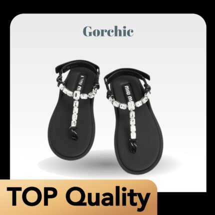 [TOP] MIU MIU Cotton cord thong sandals
