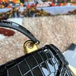 [TOP] Dolce & Gabbana Chain Tote Crossbody Bag - Black Crocodile Print Bag - Image 9