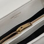 SAINT LAURENT Loulou small quilted leather white golden hardware shoulder bag - Image 8