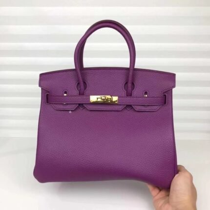 Hermes Birkin Togo Retourne Bag Golden-Purple Bag