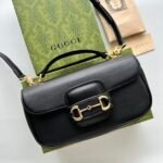 Gucci Horsebit 1955 Small Black Leather Shoulder Bag - Image 3