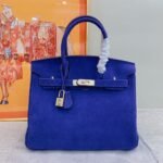 Hermes Birkin Bag Doblis Bag Golden Hardware-Dark Blue Bag
