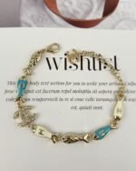 Chanel Gold, White, Light Blue, Dark Blue & Crystal Bracelet - Image 7
