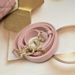 Dior Medium Lady Dior Bag Pink Cannage Calfskin Golden Hardware - Bag - Image 8