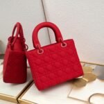 Dior Medium Lady Dior Bag Red Ultramatte Calfskin - Bag - Image 4