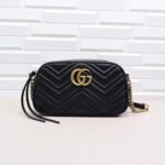 GUCCI Calfskin Matelasse GG Marmont Chain Shoulder Bag Black - Bag - Image 10