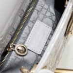 Dior Small Lady Dior Bag Powder White Patent Cannage Calfskin Golden Hardware - Bag - Image 7