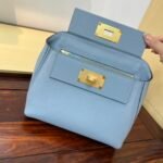 Hermes 2424 Togo Swift Gold Hardware Blue - Bag - Image 9