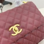 Chanel Mini Coco Handle Flap in Wine Red With Gold Hardware - Bag - Image 6