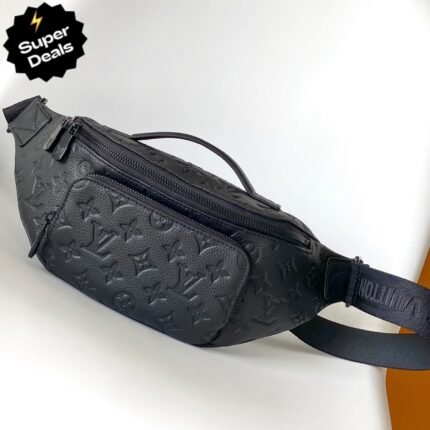 LOUIS VUITTON LV Calfskin Monogram Shadow Discovery Bumbag Black - Bag