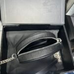 SAINT LAURENT Grain De Poudre Matelasse Chevron Quilted Round Vinyle Camera Bag Deep Marine-Silver hardware - Bag - Image 6