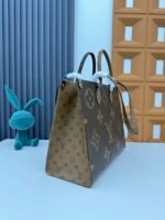 LOUIS VUITTON LV Monogram Canvas Onthego GM Black Leather Long Strap - Bag - Image 3
