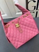 CHANEL 25 Small Handbag Grained Calfskin & Gold-Tone Metal Light Pink - Bag - Image 4