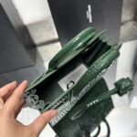 Saint Laurent Green Croc Embossed Leather Nano Classic Sac De Jour Tote - Bag - Image 6