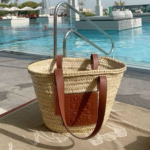Loewe Basket bag in palm leaf and calfskin & Fish drawstring pouch - Bag