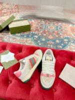 Gucci Screener trainer with Web Light Pink Sneaker - Shoes - Image 3