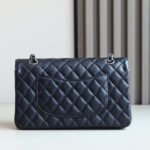 [TOP]Chanel Classic Flag Bag Medium Classic Double Flap Bag SO Black Crumpled Calfskin Silver Hardware - Bag - Image 9