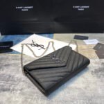 Saint Laurent YSL Cassandre Envelope - Black - Silver Metal - Image 3