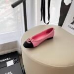 Chanel Patent Calfskin Ballet Flats Vntage Pink- Shoes - Image 4