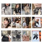 1pc 100cm Square Silk Scarf Headband Neck Scarf Hair Accessory Bag Scarf (No box) - Bag - Image 2