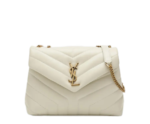 [TOP] SAINT LAURENT Loulou Small Quilted Leather White Shoulder Bag - Image 11