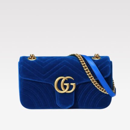 Gucci GG Marmont Velvet Collection - Blue Bag