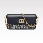 Dior Saddle Blue Chain Pouch Bag