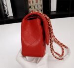 Chanel Classic Double Flap Bag Red Caviar Golden Hardware - Bag - Image 5