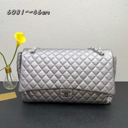 CHANEL 17C Large Airport Bag Maxi Silver