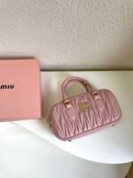 Miu Miu Arcadie matelassé nappa leather bag Pink S-wide Size - Bag - Image 6