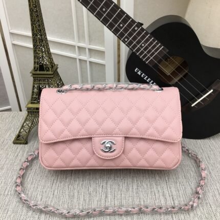 Chanel Classic Double Flap Bag Pink Caviar Silver Hardware - Bag