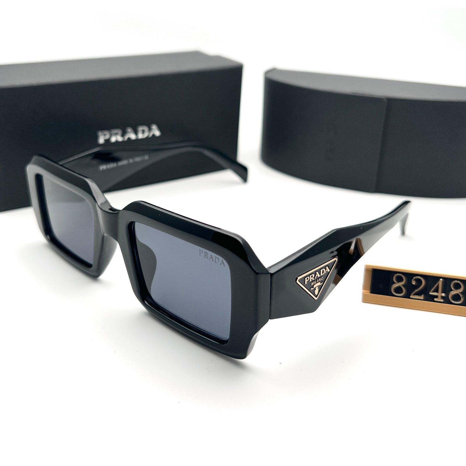 95CF60C5-602B-4FB5-5493-AFF706AECF32 Prada Sunglasses Black Rectangle - Accessories - Image 1