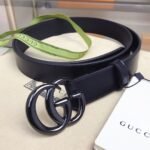 GUCCI Black Leather GG Belt - black logo - Accessories - Image 3