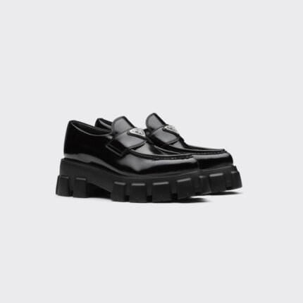 PRADA Monolith Lug-Sole Platform Loafers - Shoes