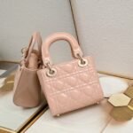 Dior Mini Lady Dior Bag Powder Pink Patent Cannage Calfskin Golden Hardware - Bag - Image 3